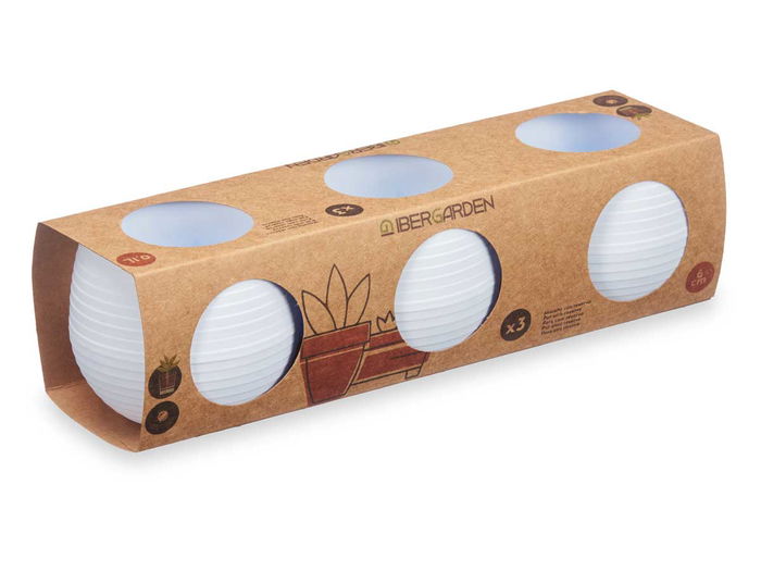 Ibergarden Set 3 Macetas Reserva Agua 6 cm Blanca 130 ml Plástico PP (25.5x7.5x8 cm) (Set de 8)