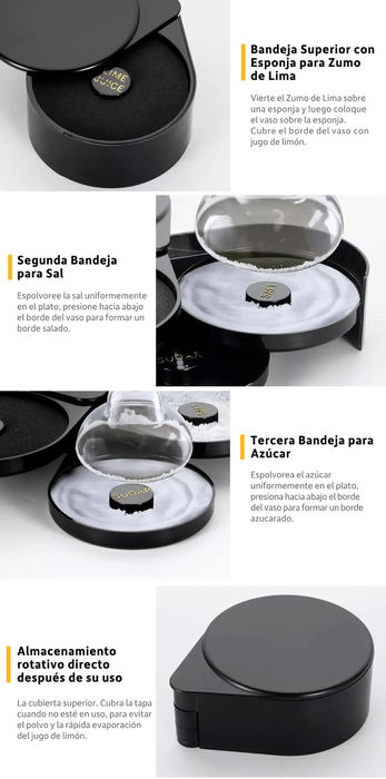 My Bar Ribeteador De Vasos Azucar Y Sal 16 cm Ancho x 7.5 cm Alto x 20 cm Largo (12 Unidades)