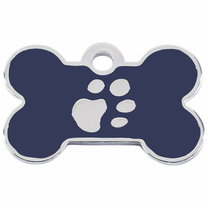 Placa identificativa para collar Imarc Bone Azul Plata