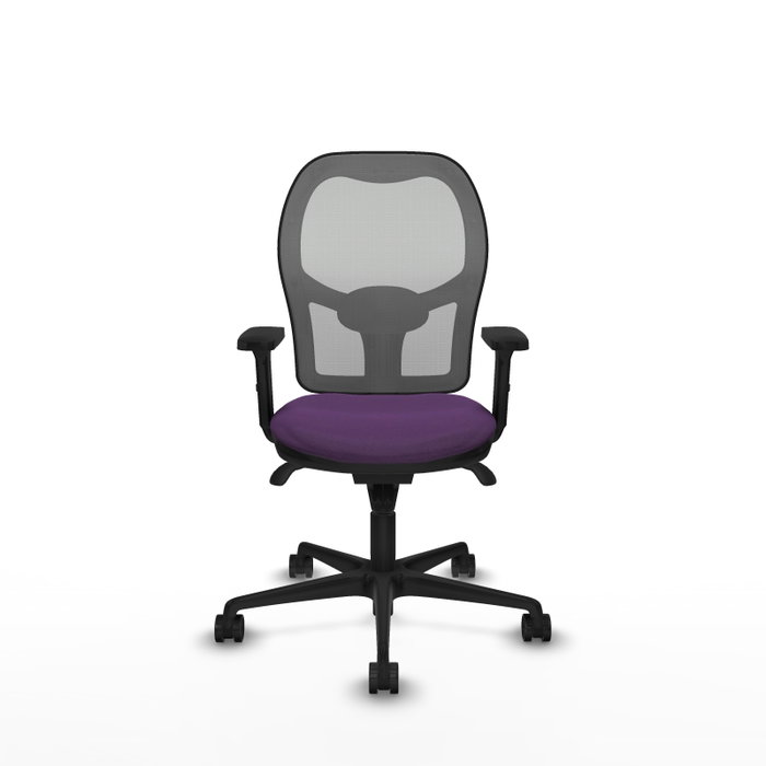 PIQUERAS Y CRESPO Silla de oficina Jorquera con mecanismo Sincro, tela morada y malla gris