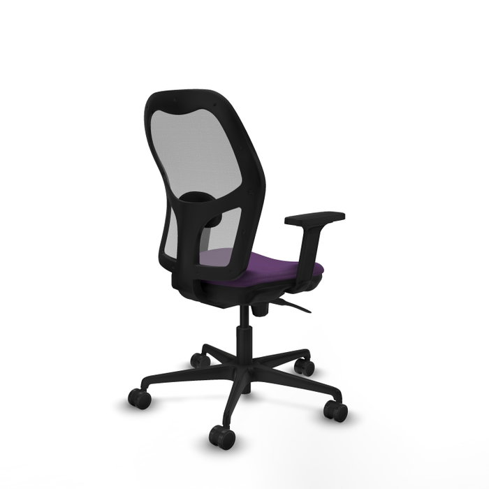PIQUERAS Y CRESPO Silla de oficina Jorquera con mecanismo Sincro, tela morada y malla gris