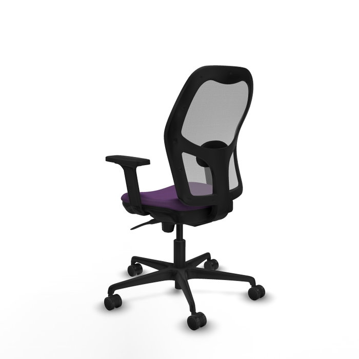 PIQUERAS Y CRESPO Silla de oficina Jorquera con mecanismo Sincro, tela morada y malla gris
