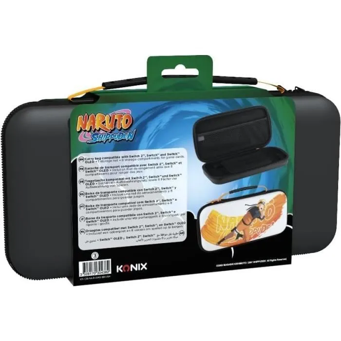 Konix Estuche Protector y de Transporte para Nintendo Switch 2 - Naruto Shippuden - Almacenamiento Accesorios - Motivo Naruto - Blanco