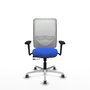 PIQUERAS Y CRESPO Silla de oficina Zulema con mecanismo Sincro/Traslack, Azul y Blanco