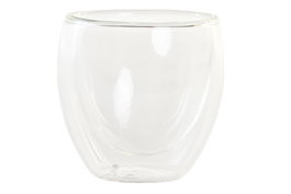 DKD Home Decor Taza Basic glass Transparente Cristal Borosilicato Doble Pared Set de 2 Piezas 100ml 6.7 x 6.4 x 6.7 cm