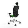 PIQUERAS Y CRESPO Silla de oficina Motilla con mecanismo Sincro/Traslack Verde y Negro