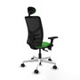 PIQUERAS Y CRESPO Silla de oficina Motilla con mecanismo Sincro/Traslack Verde y Negro