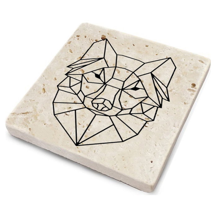 Hermia TBA7436502835841 Felpudo de Cristal 100% Piedra Natural Juego de 4 Piezas 10x10x1 cm