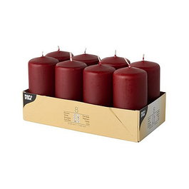 PAPSTAR Velas pilar color burdeos, 10 cm