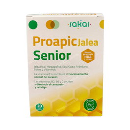 SAKAI Proapic Jalea Real Senior 3ª Edad Suplemento Alimenticio para Mayores - 20 Ampollas