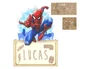 Wondee Lámpara Personalizable de Madera Spiderman - Con Batería, 0,6W, Flujo Luminoso 60 Lm