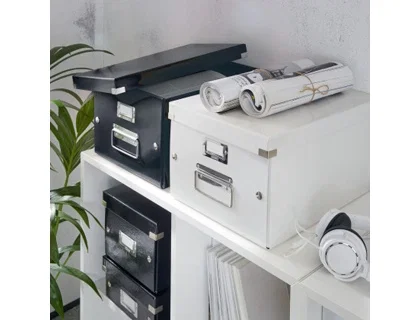 Leitz Caja almacenamiento Click & Store WOW cartón reciclado negro 281x200x369 mm