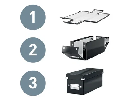 Leitz Caja almacenamiento Click & Store WOW cartón reciclado negro 281x200x369 mm