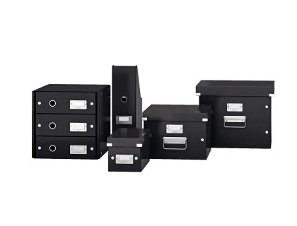 Leitz Caja almacenamiento Click & Store WOW cartón reciclado negro 281x200x369 mm