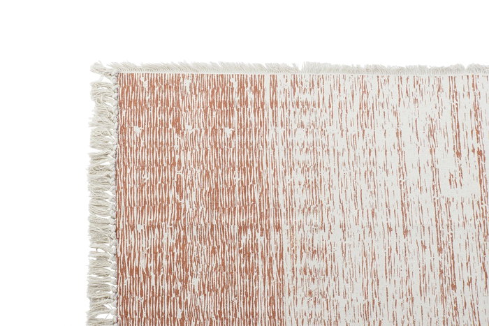 DKD Home Decor Alfombra de Algodón con Flecos Naranja y Beige 120x180 cm