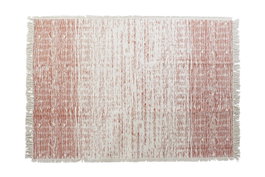 DKD Home Decor Alfombra de Algodón con Flecos Naranja y Beige 120x180 cm