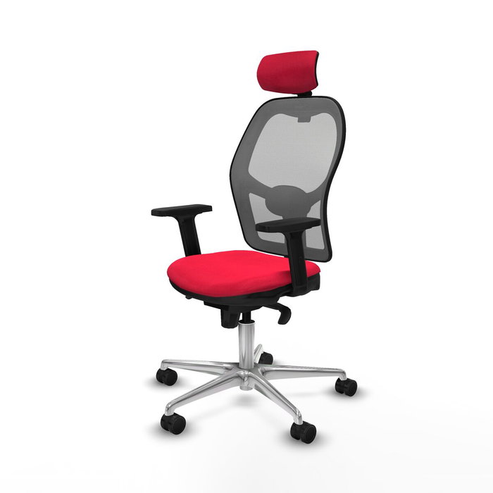 PIQUERAS Y CRESPO Silla de oficina Jorquera con mecanismo Sincro, Tela Roja y Malla Gris PIQUERAS Y CRESPO Silla de oficina Jorquera con mecanismo Sincro, Tela Roja y Malla Gris