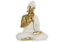 DKD Home Decor Figura de Buda en Resina Dorada