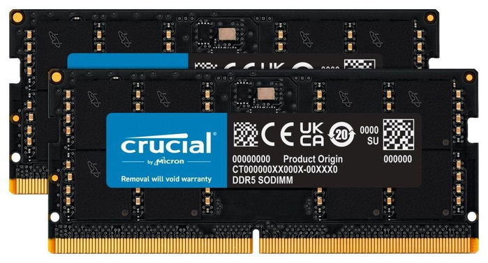 Crucial Kit de memoria DDR5 de 64 GB (2 x 32 GB) 4800 MHz SO-DIMM CT2K32G48C40S5