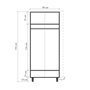 Hanah Home Lidya 2 -971 Armario con tiradores de madera maciza y patas de carpe, color Sonomo, 90x192x52 cm