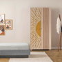 Hanah Home Lidya 2 -971 Armario con tiradores de madera maciza y patas de carpe, color Sonomo, 90x192x52 cm
