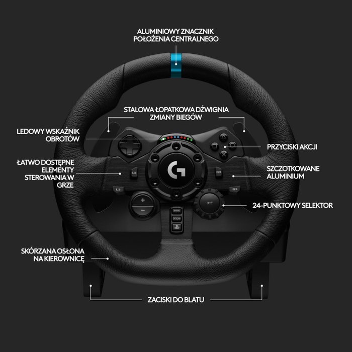 Logitech G G923 Volante y Pedales TRUEFORCE Negro