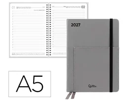 Liderpapel Agenda Naxos 2027 Día Página A5 Gris