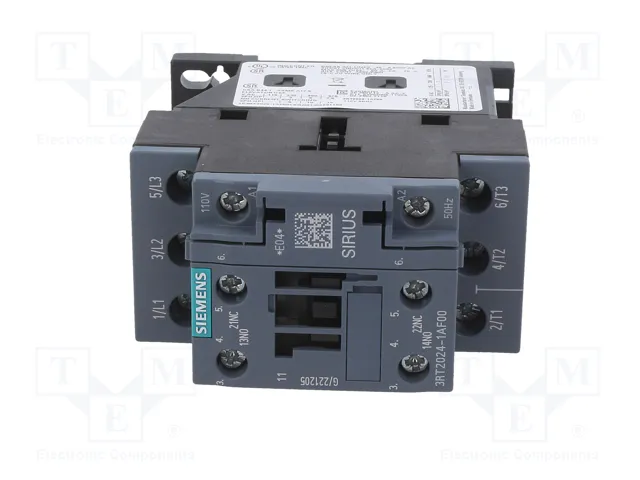 SIEMENS 3RT2024-1AF00 Contactor de 3 polos con 110V AC