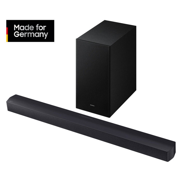 Samsung Barra de Sonido HW-B460GF, 2.1 Canales, DTS Virtual:X, Dolby Audio, Subwoofer Inalámbrico, Negro