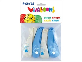 VIVALLOONS Globo Osito Azul/Blanco Bolsa de 8