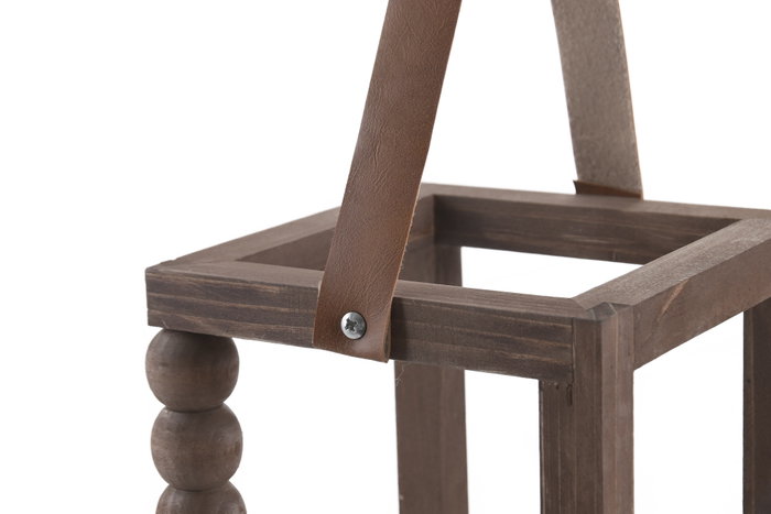 DKD Home Decor Portavelas de Madera y Cristal Marrón