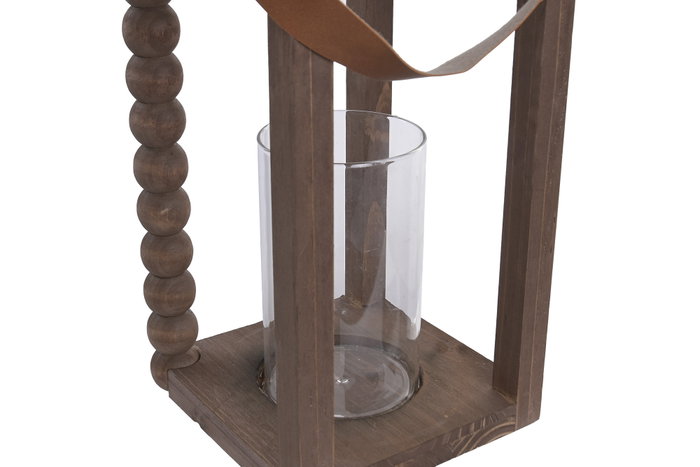 DKD Home Decor Portavelas de Madera y Cristal Marrón
