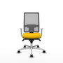 PIQUERAS Y CRESPO Silla de oficina Horna con mecanismo Sincro, asiento amarillo y respaldo gris
