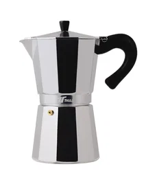 Thulos Cafetera Clasica TH-CC06T para 6 Tazas Italiana de Aluminio para Cocinas de Gas, Eléctrica, Vitrocerámica y Halógena