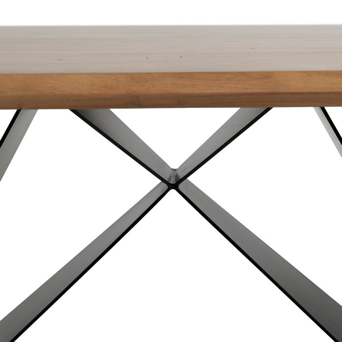 Mesa Comedor Madera-Metal Salón 200 X 100 X 77 cm
