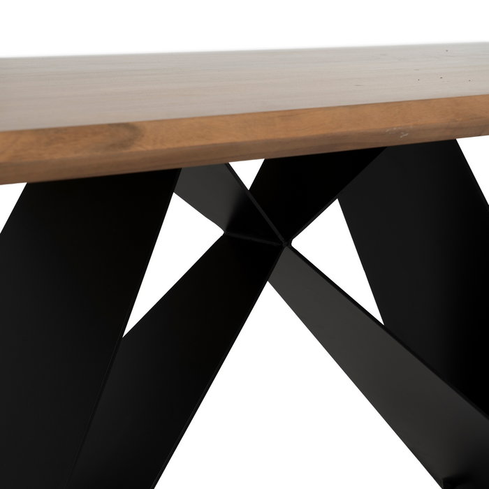 Mesa Comedor Madera-Metal Salón 200 X 100 X 77 cm