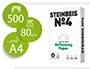 Steinbeis Papel N.4 Multifuncion DIN A4 80gr Paquete 500 Hojas Blanco 100% Reciclado