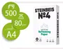 Steinbeis Papel N.4 Multifuncion DIN A4 80gr Paquete 500 Hojas Blanco 100% Reciclado