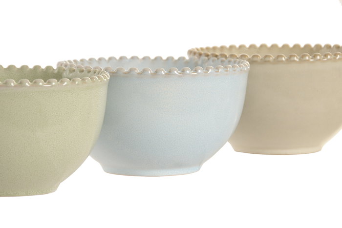 DKD Home Decor Set de 3 Cuencos de Gres Esmaltado JIAHUA 26, Surtido de Colores