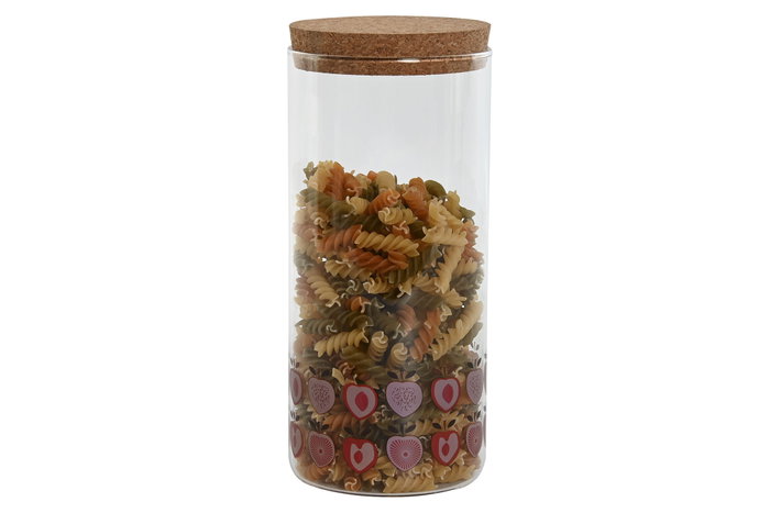 DKD Home Decor Set de 4 Botes de Borosilicato con Diseño de Fruta