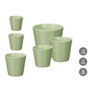 Ibergarden Set de 3 Macetas Cónicas Menta Mate