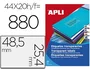 Apli Etiquetas Adhesivas Transparentes 48,5x25,4 mm 880 Etiquetas/Hoja Compatible Láser Inkjet Fotocopiadora Caja 20 Hojas Din A4