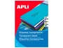 Apli Etiquetas Adhesivas Transparentes 48,5x25,4 mm 880 Etiquetas/Hoja Compatible Láser Inkjet Fotocopiadora Caja 20 Hojas Din A4