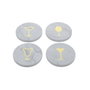 DKD Home Decor Set de 4 Posavasos de Mármol y Latón, 2 Packs Surtidos