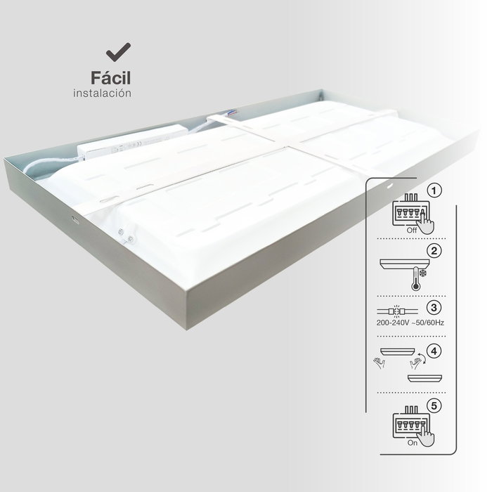 GSC Evolution Panel LED Kisongo rectangular 120x30cm 40W 6000K Níquel