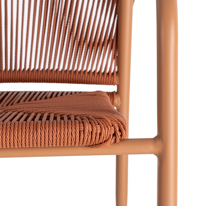 Silla Apilable Aluminio-Rattán Pe 57 X 60 X 77,50 cm (Set de 2) Silla Apilable Aluminio-Rattán Pe 57 X 60 X 77,50 cm (Set de 2)