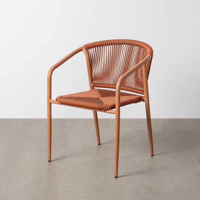 Silla Apilable Aluminio-Rattán Pe 57 X 60 X 77,50 cm (Set de 2)