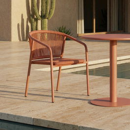 Silla Apilable Aluminio-Rattán Pe 57 X 60 X 77,50 cm