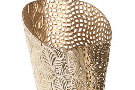 DKD Home Decor Jarron Set de 3 (2 Unidades) Dorado Beige Metal 27 x 57 x 27 cm