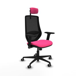 PIQUERAS Y CRESPO Silla de oficina Mardos Rosa con mecanismo Sincro